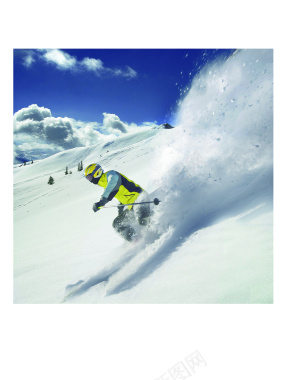 滑雪冬季海报背景背景