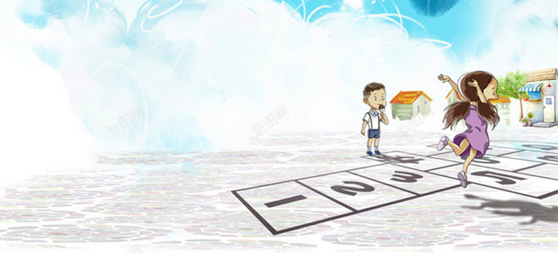 六一儿童节海报背景jpg设计背景_新图网 https://ixintu.com 朋友 游戏 蓝天 白云 房子 家人 六一 儿童节 海报 背景 素材 手绘 简约 温暖