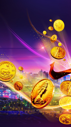 彩色金牌企业海报H5背景高清图片