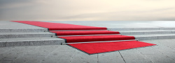 室外地面铺砖效果台阶上的红色地毯背景高清图片