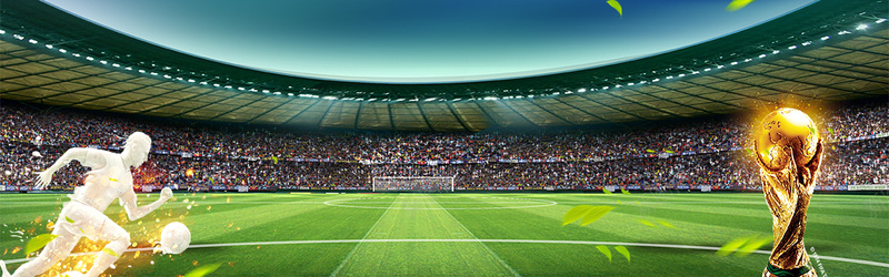 绿色炫彩足球世界杯banner背景背景
