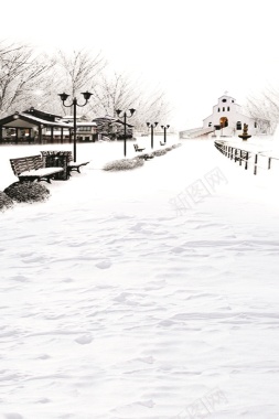 唯美冬季雪景背景素材背景