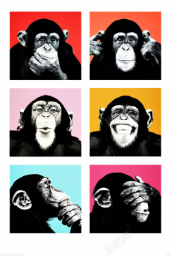 艺术展览趣味猴子艺术节宣传海报背景高清图片
