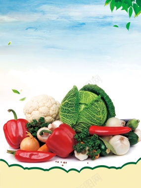 有机农产新鲜蔬菜海报背景背景