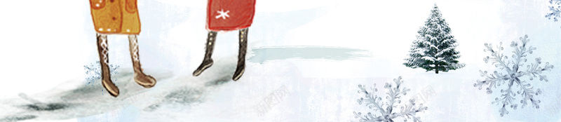 卡通手绘冬季情侣滑雪psd设计背景_新图网 https://ixintu.com 冬季 卡通 情侣 手绘 滑雪 树木 小路 雪地