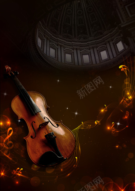 高雅艺术小提琴培训宣传海报背景