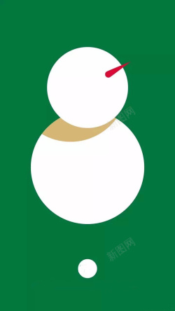 尖鼻子雪人扁平绿色雪人H5背景高清图片