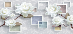 创意白色花简约花卉背景图高清图片