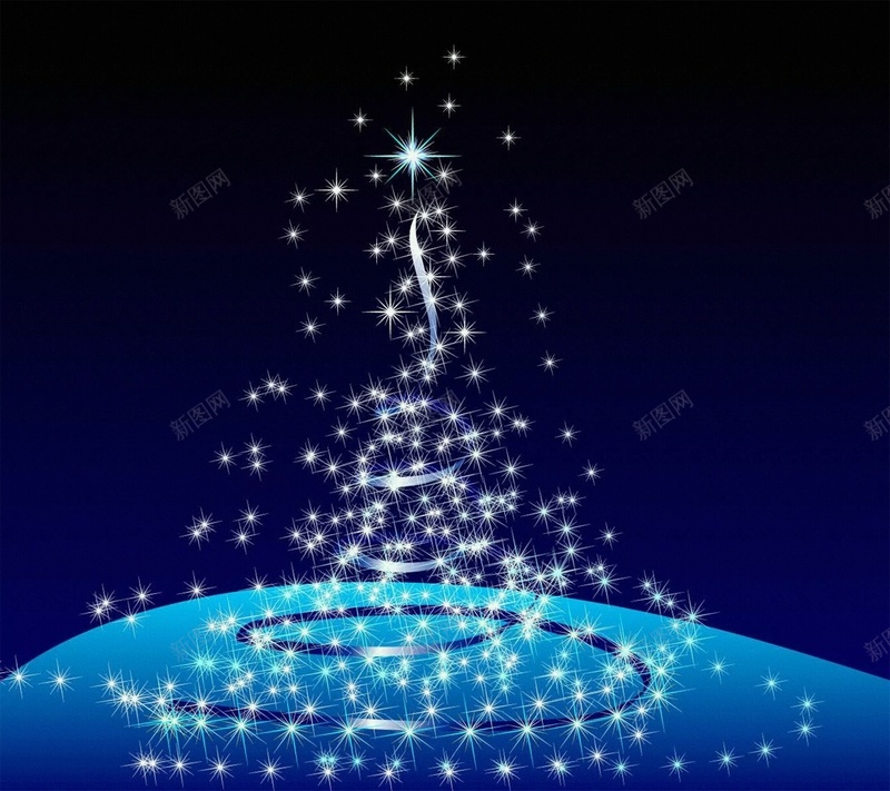 蓝色光效圣诞树背景jpg设计背景_新图网 https://ixintu.com 圣诞树 光效 卡通 童趣 蓝色 手绘