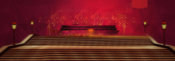 古代戏曲舞台红色背景古典大气banner展板高清图片