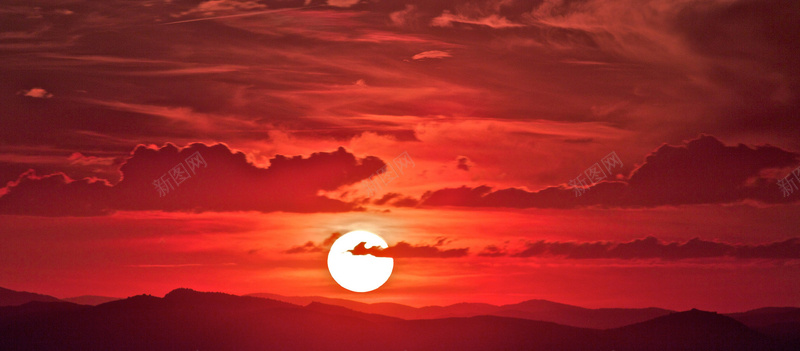 红色落日背景背景