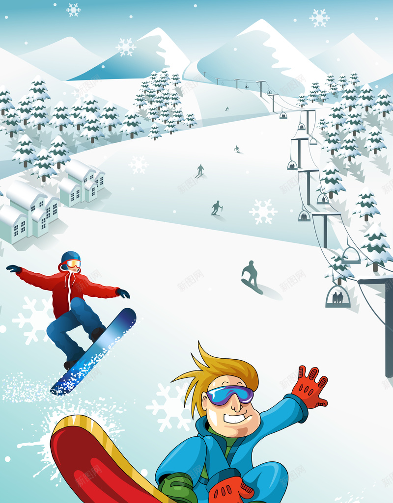 卡通冬季滑雪广告设计psd设计背景_新图网 https://ixintu.com 冬季滑雪 卡通人物 滑雪广告 滑雪背景 滑雪运动 滑雪之旅 滑雪展板 激情滑雪