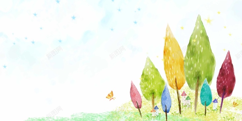 彩色树杆海报背景素材psd设计背景_新图网 https://ixintu.com 彩色 树杆 海报 海面 树 天空 平地 清新