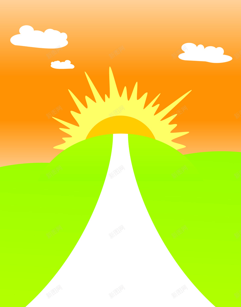 通向太阳之路图片eps设计背景_新图网 https://ixintu.com 动画片 夹子 志向 快乐 艺术 太阳之路 云彩 扁平 渐变 几何