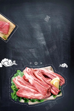 猪肉摊猪肉铺新鲜猪肉促销高清图片