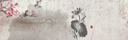 网页国画虫鸟水墨画网页设计中国风背景banner高清图片