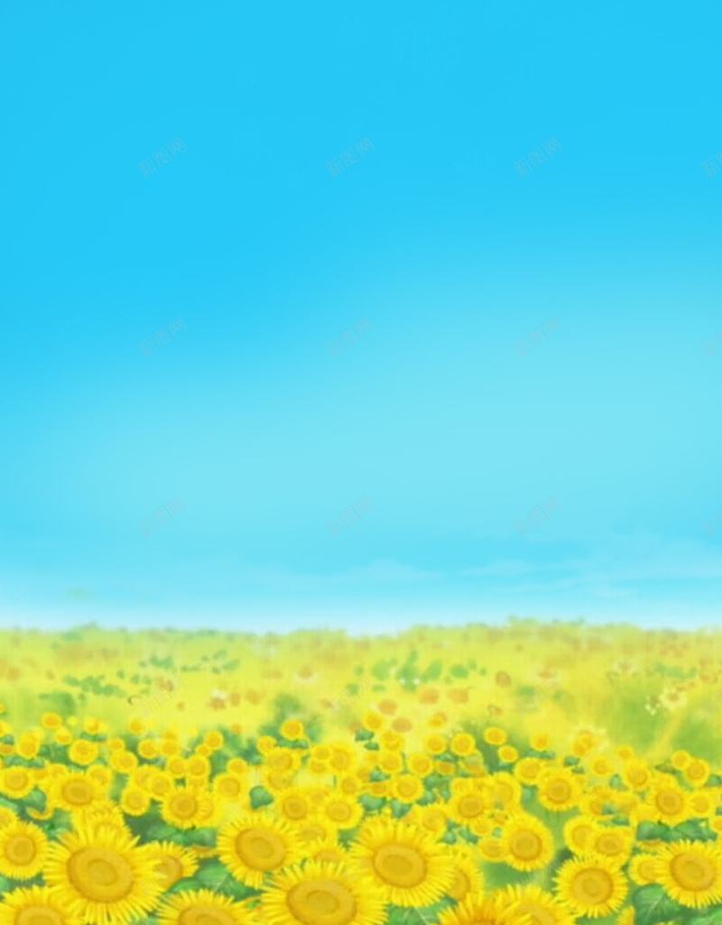 葵花花海背景jpg设计背景_新图网 https://ixintu.com 背景 花朵 花海 葵花 花 文艺 小清新 简约
