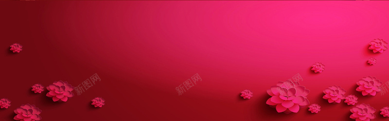 桃红色莲花浪漫背景banner背景