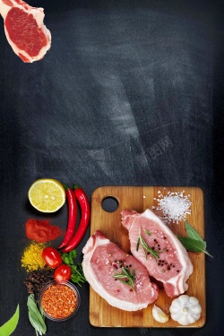 黑猪肉猪肉铺新鲜猪肉促销高清图片