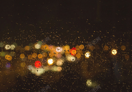 雨后玻璃灯光背景背景
