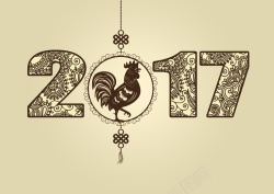 中国风2017鸡年新年海报背景素材背景