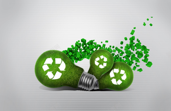 清洁能源绿色环保回收利用灯泡海报背景背景