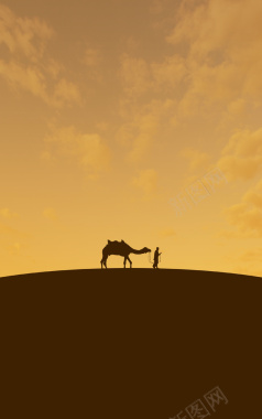 沙漠骆驼的背景图背景