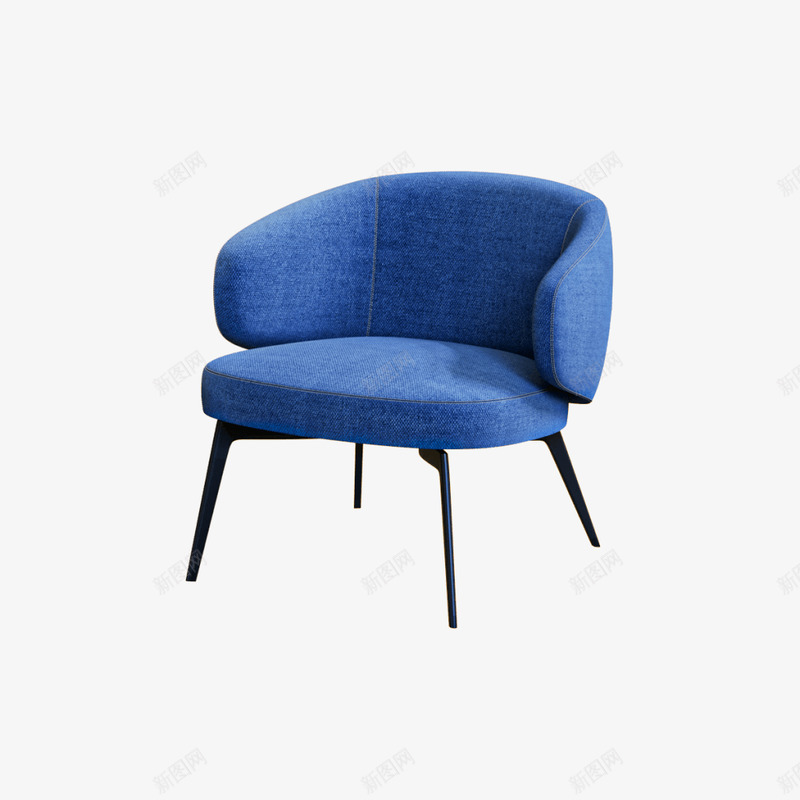 蓝色布艺扶手沙发椅3D模型OBJFBXMAX png免抠素材_新图网 https://ixintu.com 蓝色 布艺 扶手 沙发 模型