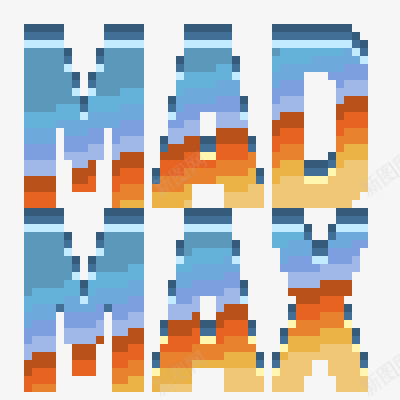 Mad Max voxel 3D Character car desert gamedev game design字体png免抠素材_新图网 https://ixintu.com 字体