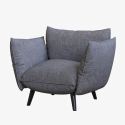 单人灰色柔软布艺沙发3D模型OBJFBXMAX 设计资源素材