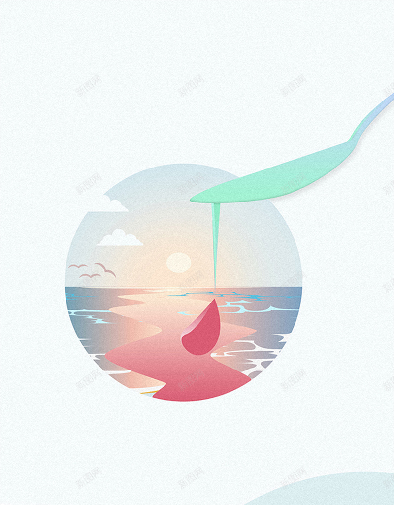 扁平海洋H5背景jpg设计背景_新图网 https://ixintu.com 海洋 扁平 蓝色 公益 广告 H5背景 H5 h5 渐变 几何