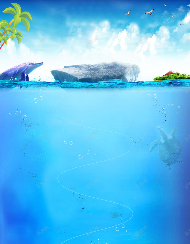 海底世界梦幻背景图jpg设计背景_新图网 https://ixintu.com 海底世界 梦幻背景图 海洋 展板 海报 蓝色 科技 科幻 商务