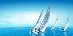 扬帆船蓝色海洋扬帆船背景高清图片