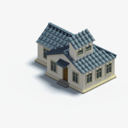 C4d建筑3D立体模型png素材