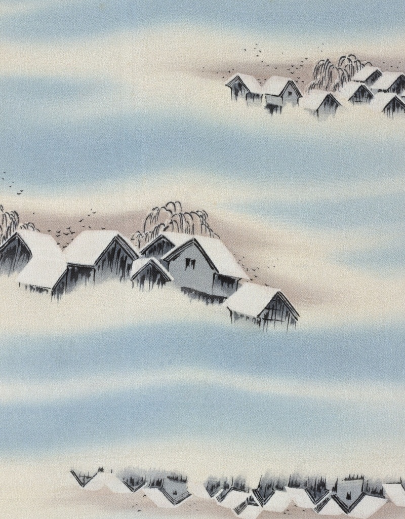 日式房屋背景jpg设计背景_新图网 https://ixintu.com 冷色 山水 房屋 日式 蓝色 卡通 童趣 手绘