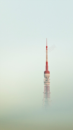 朦胧繁华建筑背景H5图片高清图片