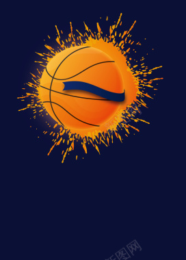 卡通篮球飞溅纹理激情球赛背景素材背景