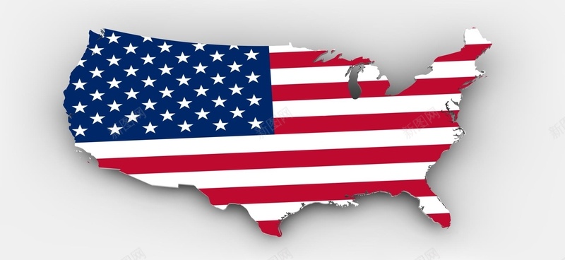 美国地图与国旗背景图片jpg设计背景_新图网 https://ixintu.com 美国地图 国旗 海报banner