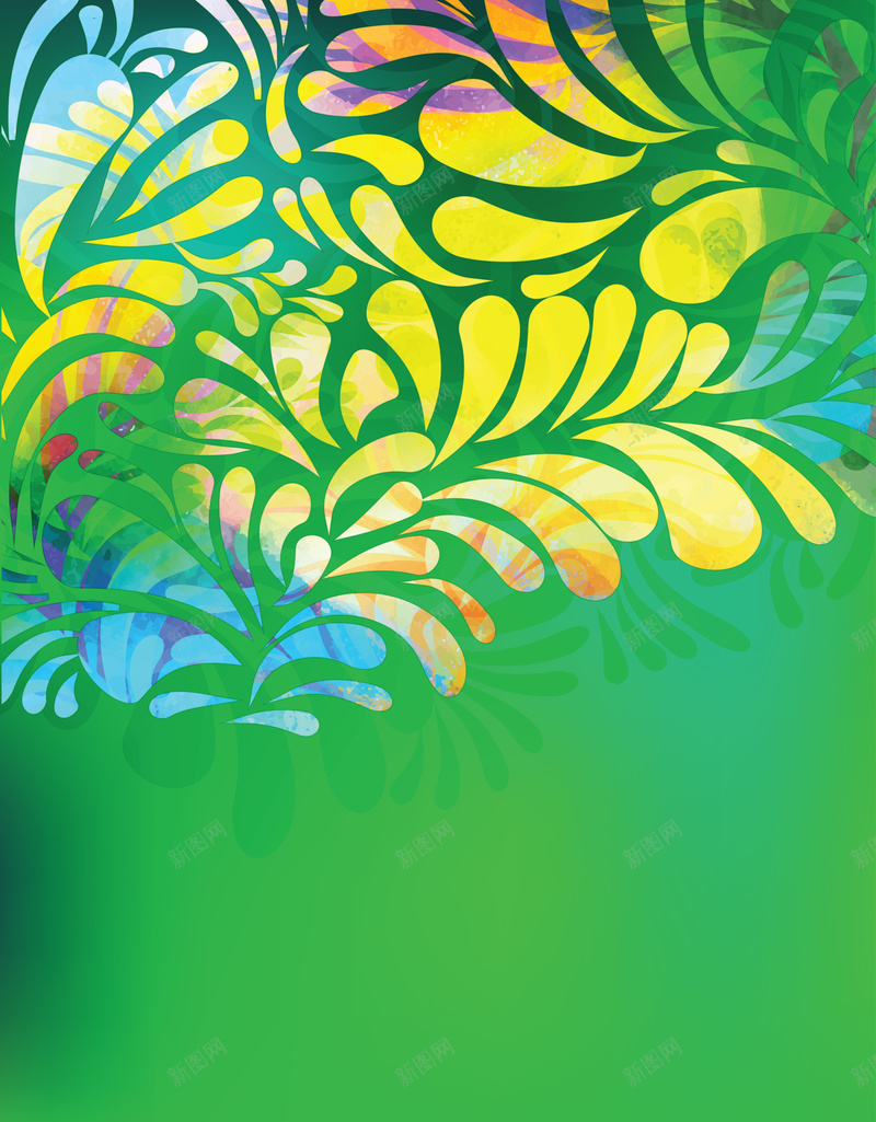 绿色热带花纹海报背景素材eps设计背景_新图网 https://ixintu.com 绿色 绿色背景 花纹背景 花纹 花纹海报 花纹素材 绿色海报 绿色素材 热带