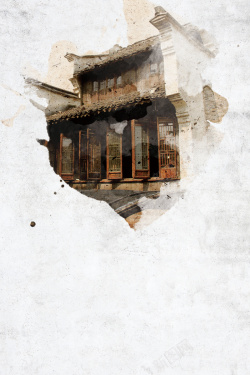 设计映象中国风古镇旅游海报背景素材高清图片