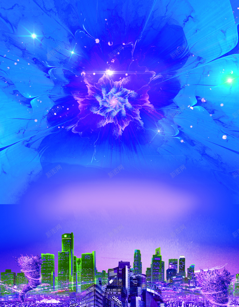 蓝色浪漫背景素材psd设计背景_新图网 https://ixintu.com 房地产 广告 海报 渐变 蓝色 户外广告 星空 星星 科技 科幻 商务 简洁 简约