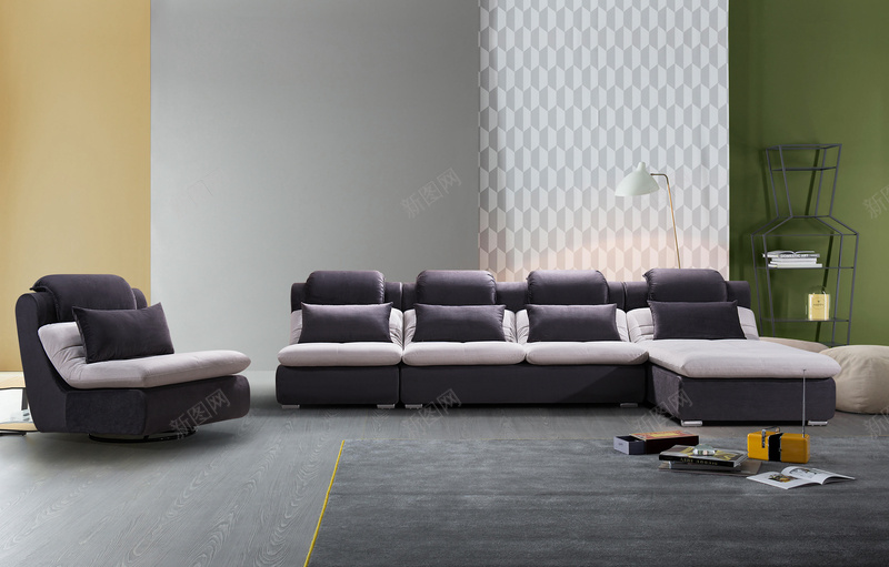 转角沙发场景图灰色休闲椅jpg设计背景_新图网 https://ixintu.com 转角沙发 场景图 灰色 休闲椅