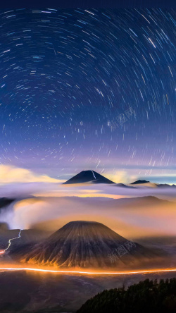 流行雨流星雨火山H5背景高清图片