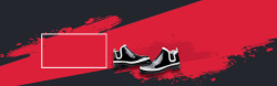 红黑淘宝背景素材鞋子扁平红黑海报背景高清图片
