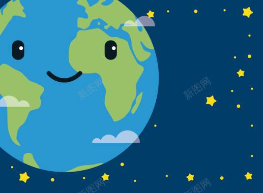 卡通地球拟人世界地球日环保背景素材背景