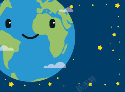 地球拟人插画卡通地球拟人世界地球日环保背景素材高清图片