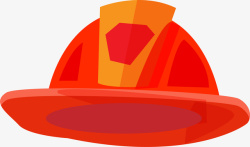 卡通红色消防帽素材