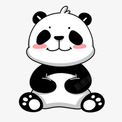 可爱熊猫年历熊猫动物卡通手绘插画可爱高清图片