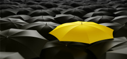 黑柄伞黑伞中的黄伞创意商务海报高清图片