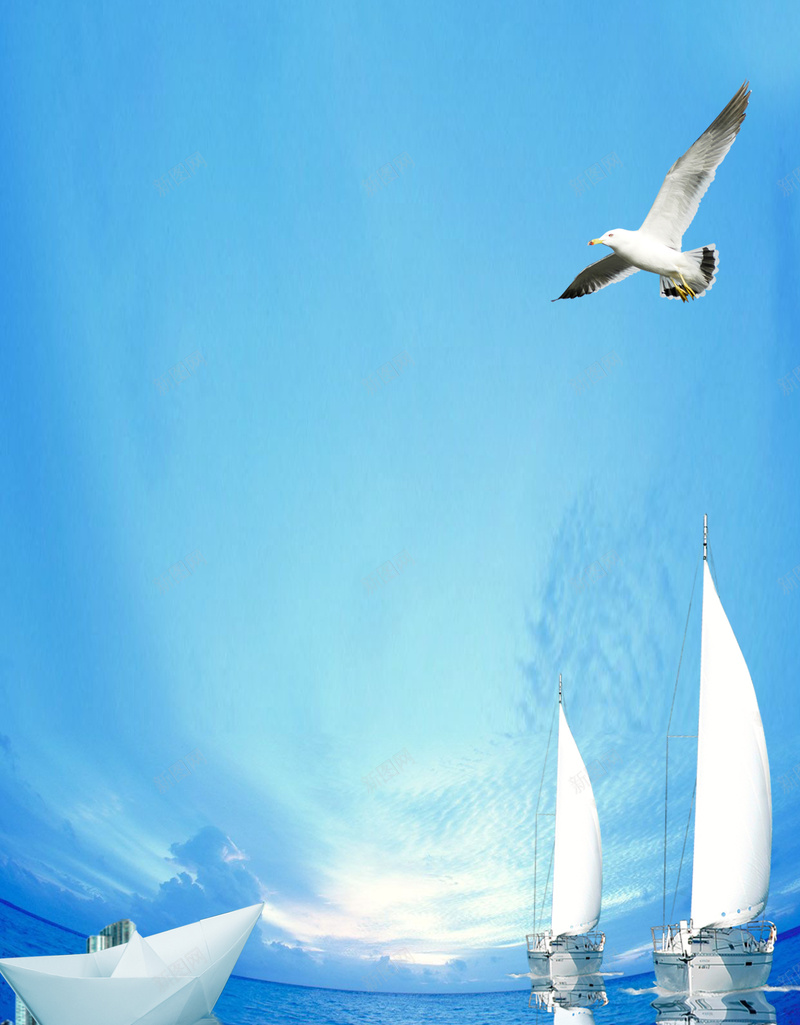 海洋帆船印刷背景psd设计背景_新图网 https://ixintu.com 天空 海洋 海鸥 科技 蓝色 帆船印刷背景 科幻 商务